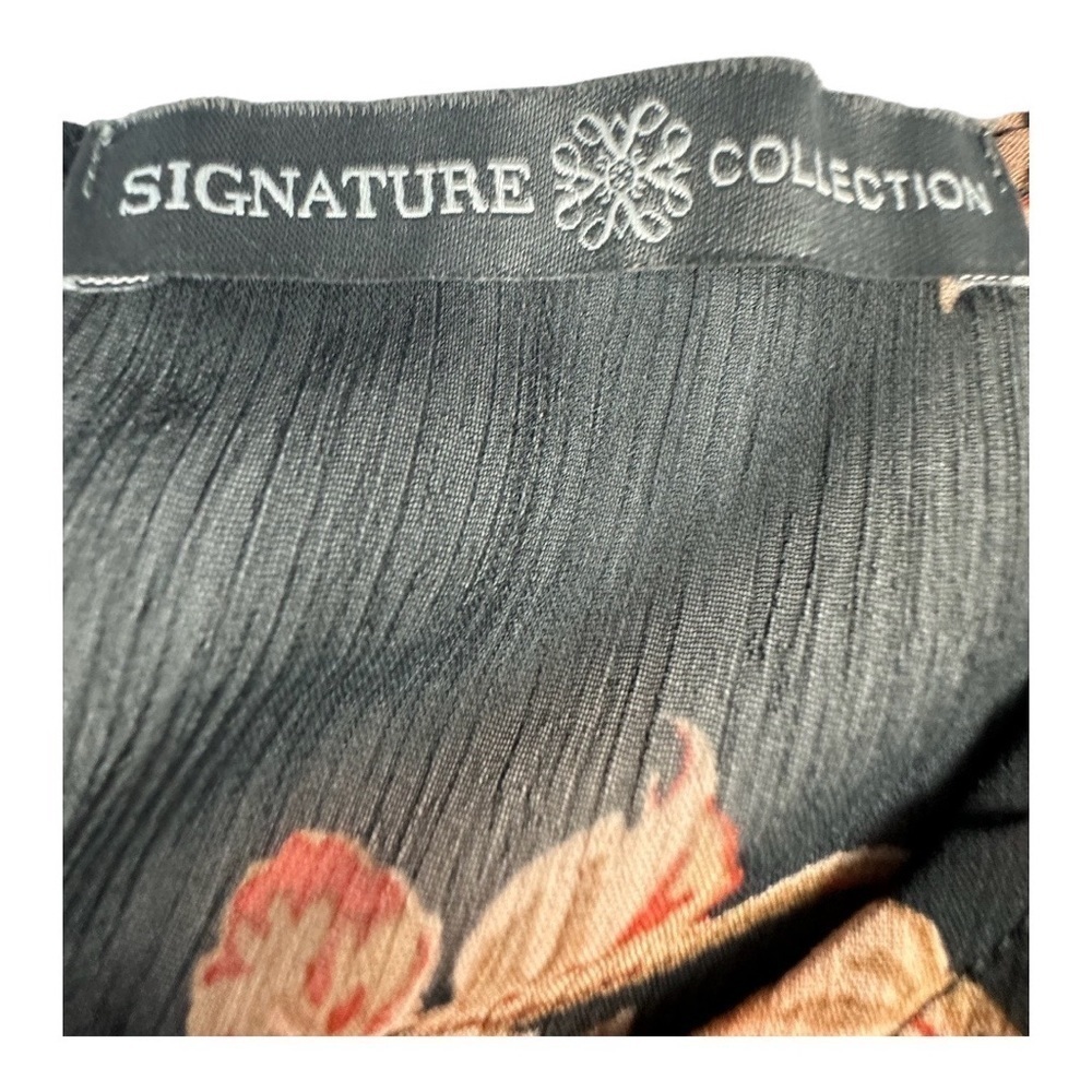 Signature Collection Hi Low Black Floral Sheer Blouse Size 3X - Picture 7 of 7